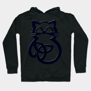 Black Trinity Knot Celtic Cat Hoodie